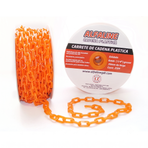 Cadena naranja 25mts grosor 6mm, largo 39mm, ancho 20mm