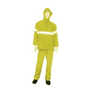 Set saco y pantalon motociclista amarillo con reflejante